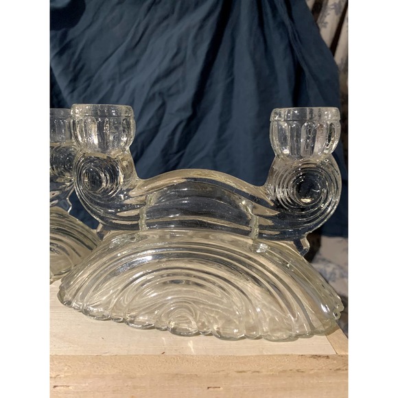 Pair of Vintage Double Light 208 Candlesticks by Slick Glass Company - Picture 16 of 16